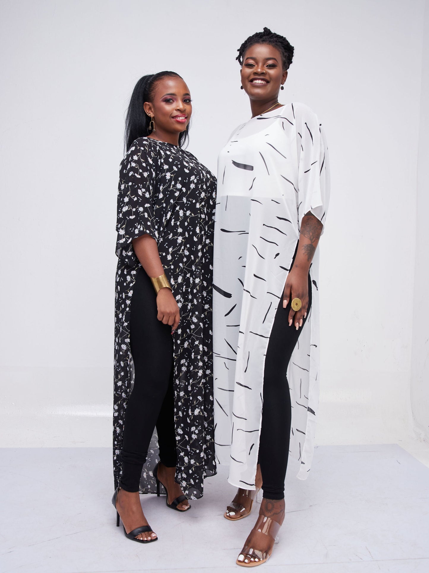 Vivo Lani Chiffon Maxi Top - Black Print