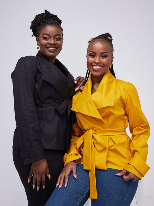 Safari Kaya Long Sleeve Shawl Collar Jacket - Mustard