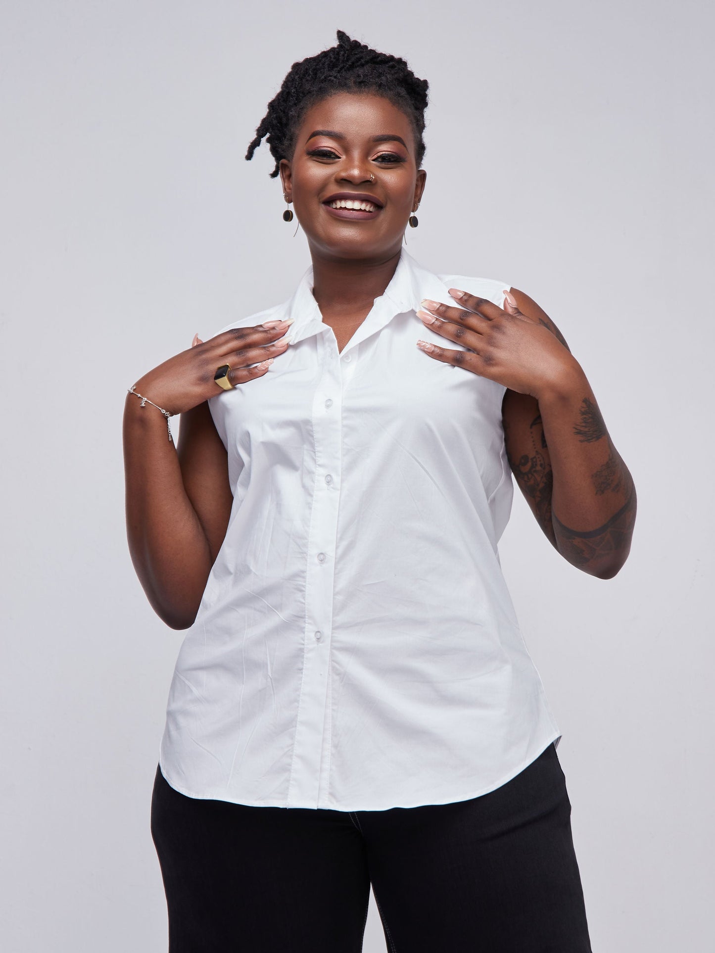 Safari Kaya Sleeveless Shirt - White
