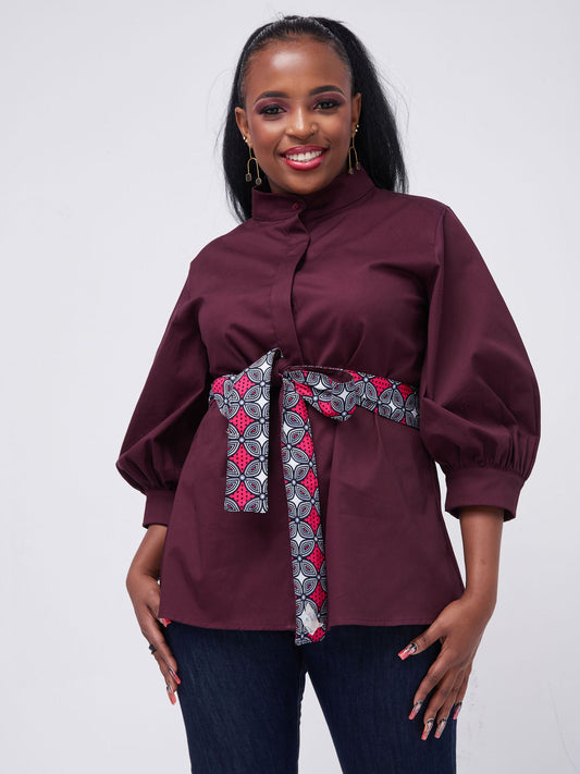 Safari Kaya 3/4 Sleeve Jacket - Burgundy