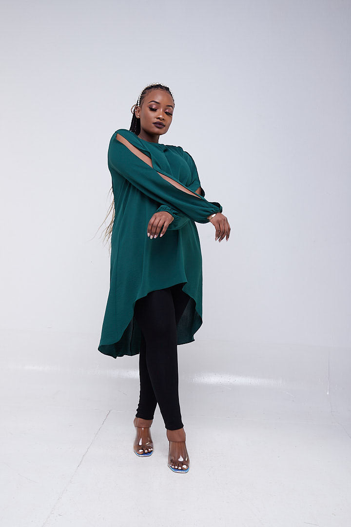 Vivo Tunu High Low Tunic Top - Green