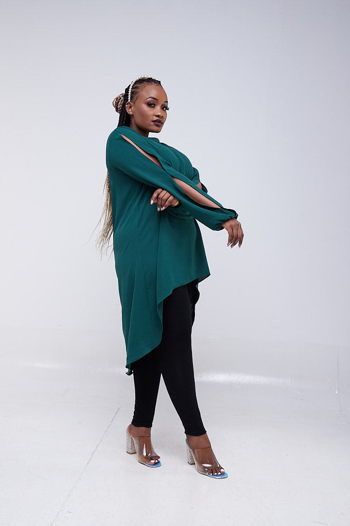 Vivo Tunu High Low Tunic Top - Green