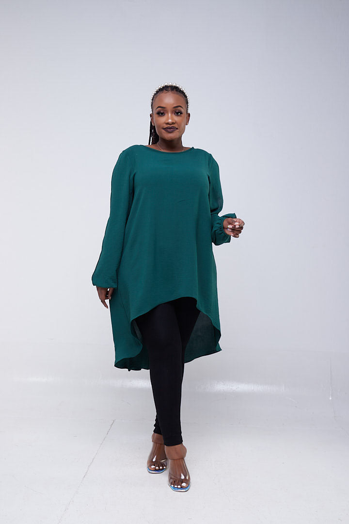 Vivo Tunu High Low Tunic Top - Green