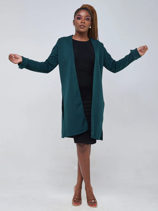 Vivo Hema Long Sleeve Overcoat - Dark Green