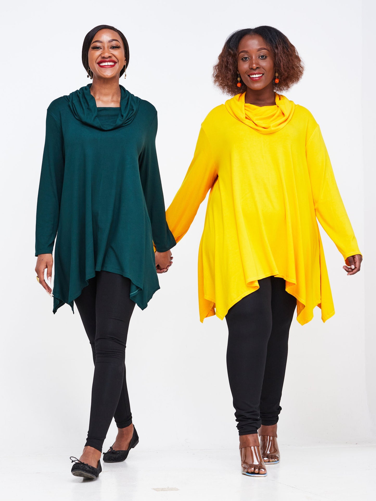 Vivo Wingu Long Sleeve Cowl Top - Yellow