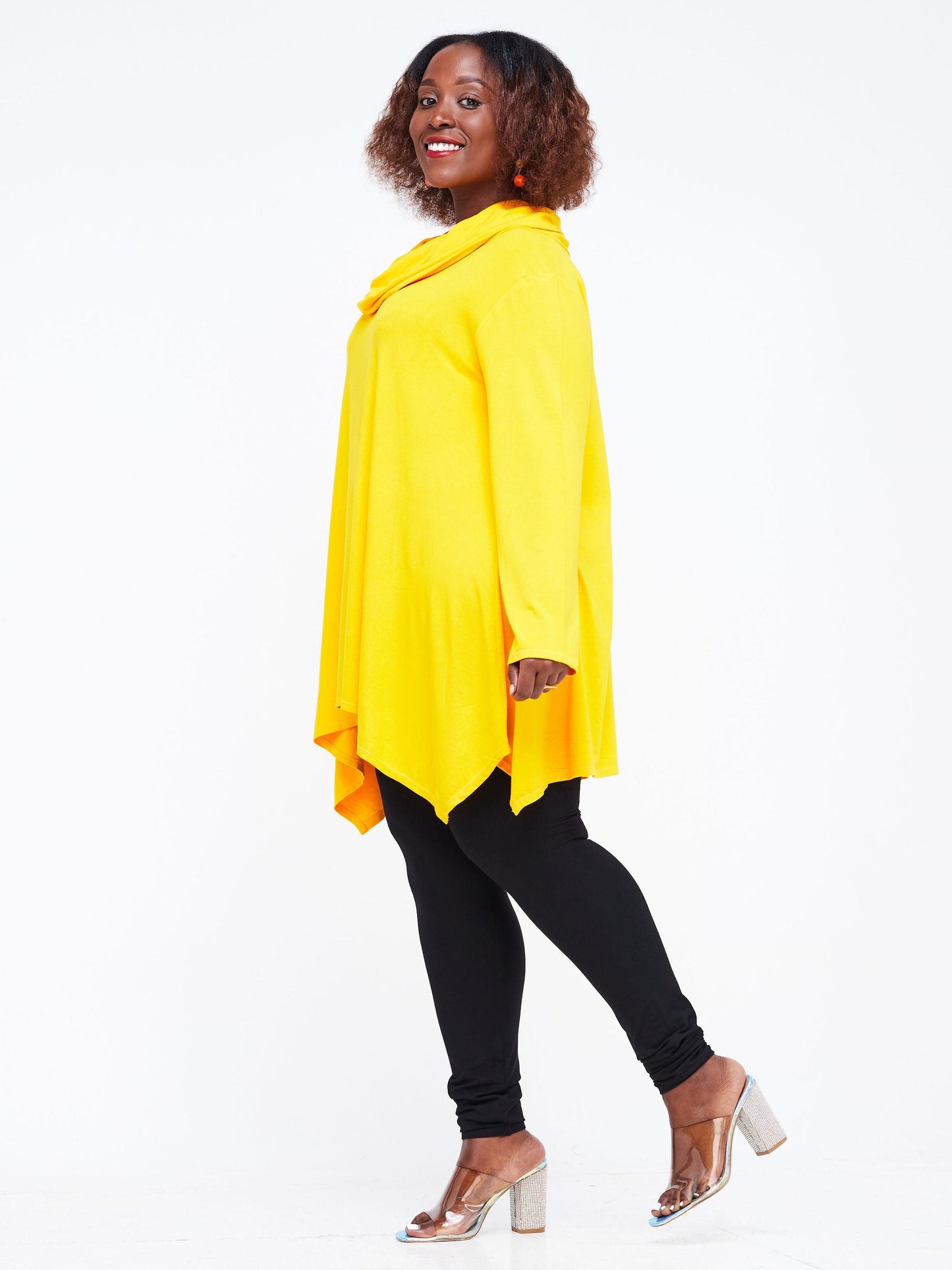 Vivo Wingu Long Sleeve Cowl Top - Yellow