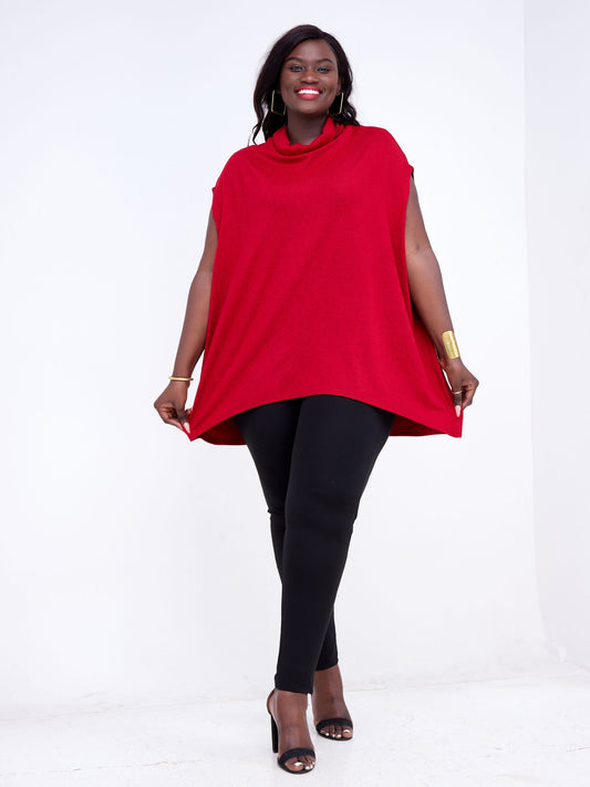 Vivo Neo Binti High Low Poncho - Red
