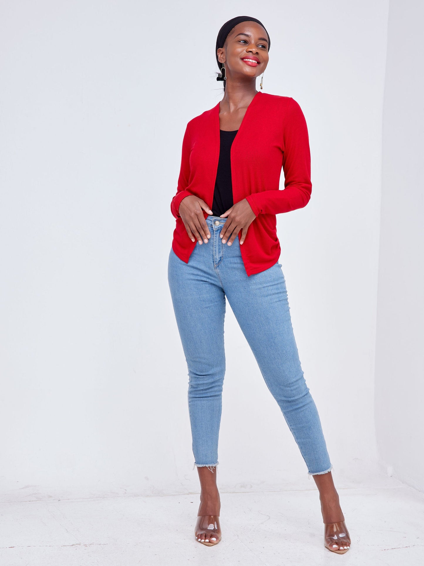 Vivo Short Side Pleat  Sweater - Red