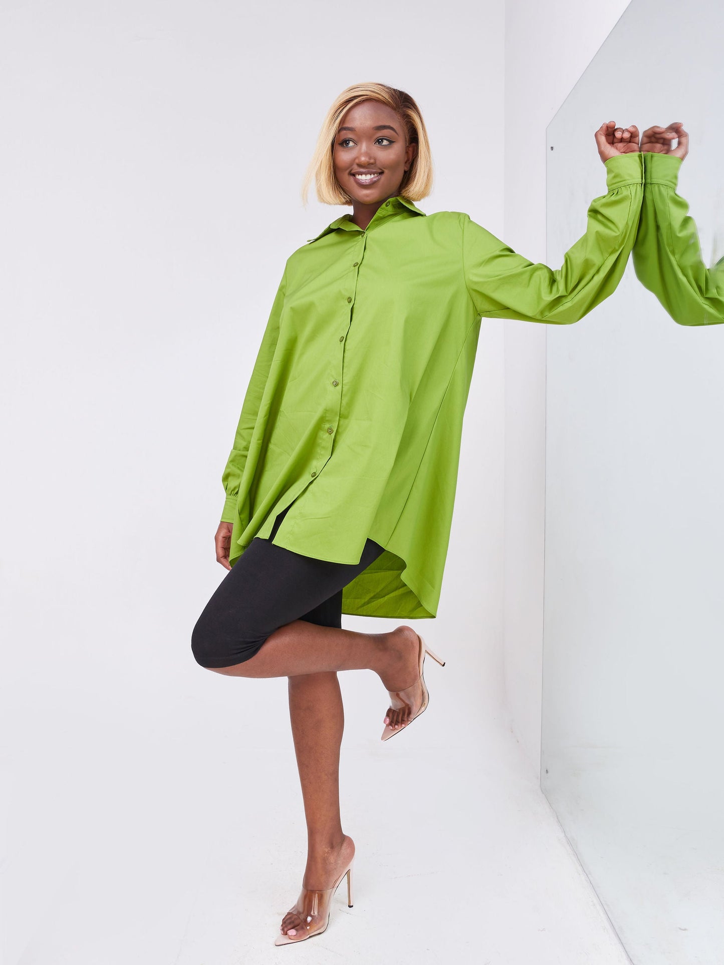 Safari Kaya Long Sleeve Collar Shirt  - Olive Green