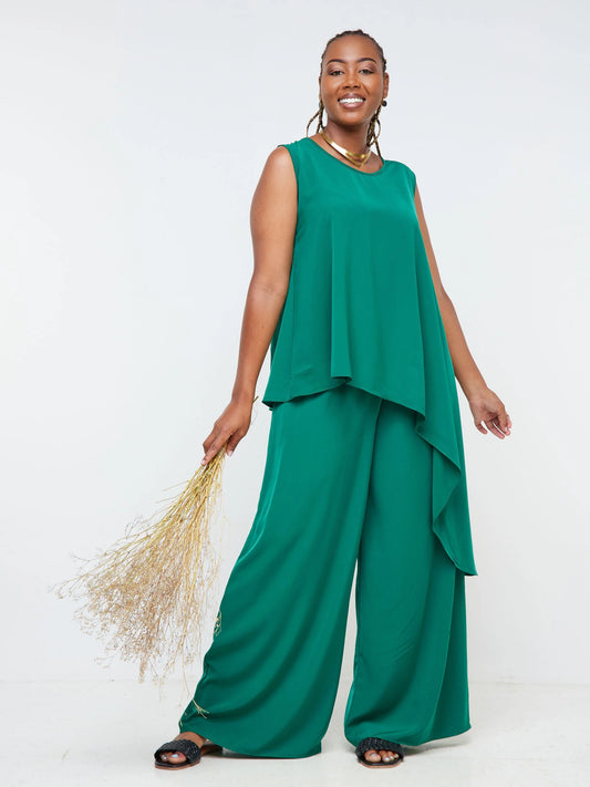Vivo Nana Sleeveless Asymmetrical Top - Green