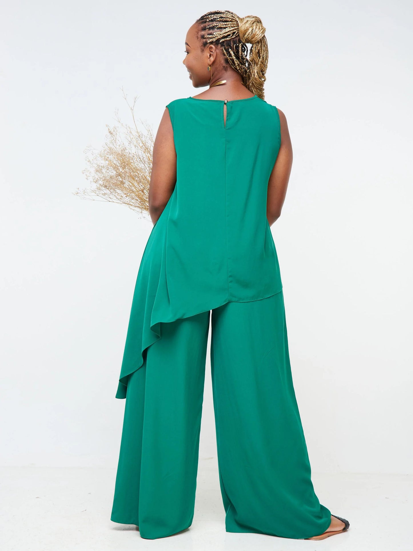 Vivo Nana Sleeveless Asymmetrical Top - Green