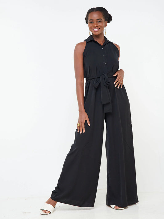 Vivo Nana Halter Tent Jumpsuit - Black