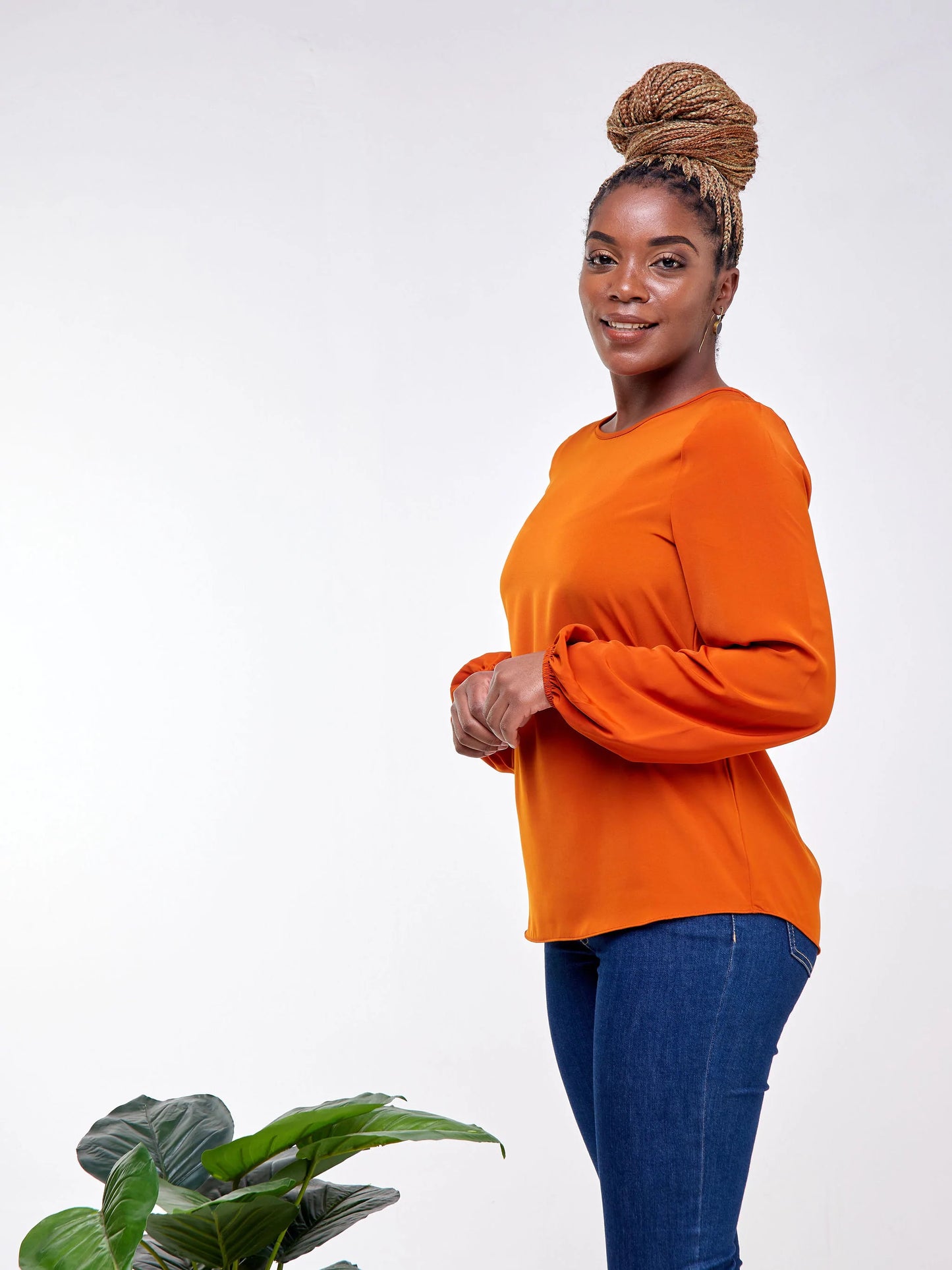 Vivo Basic Long Sleeved Bishop Top - Rust