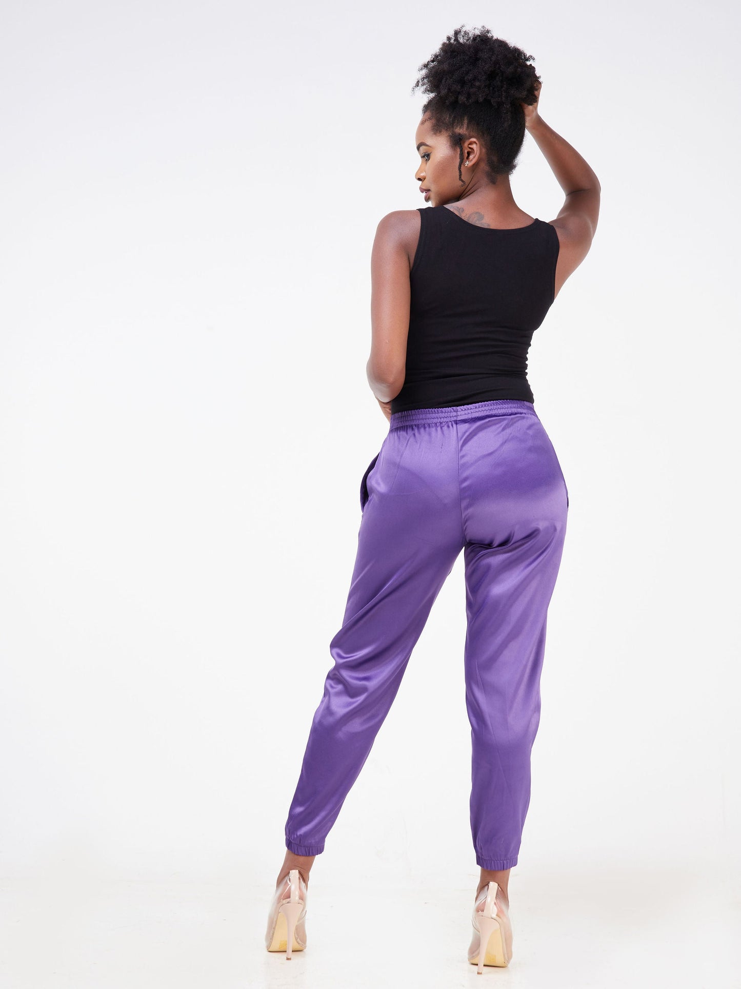 Vivo Raha Satin Joggers - Purple