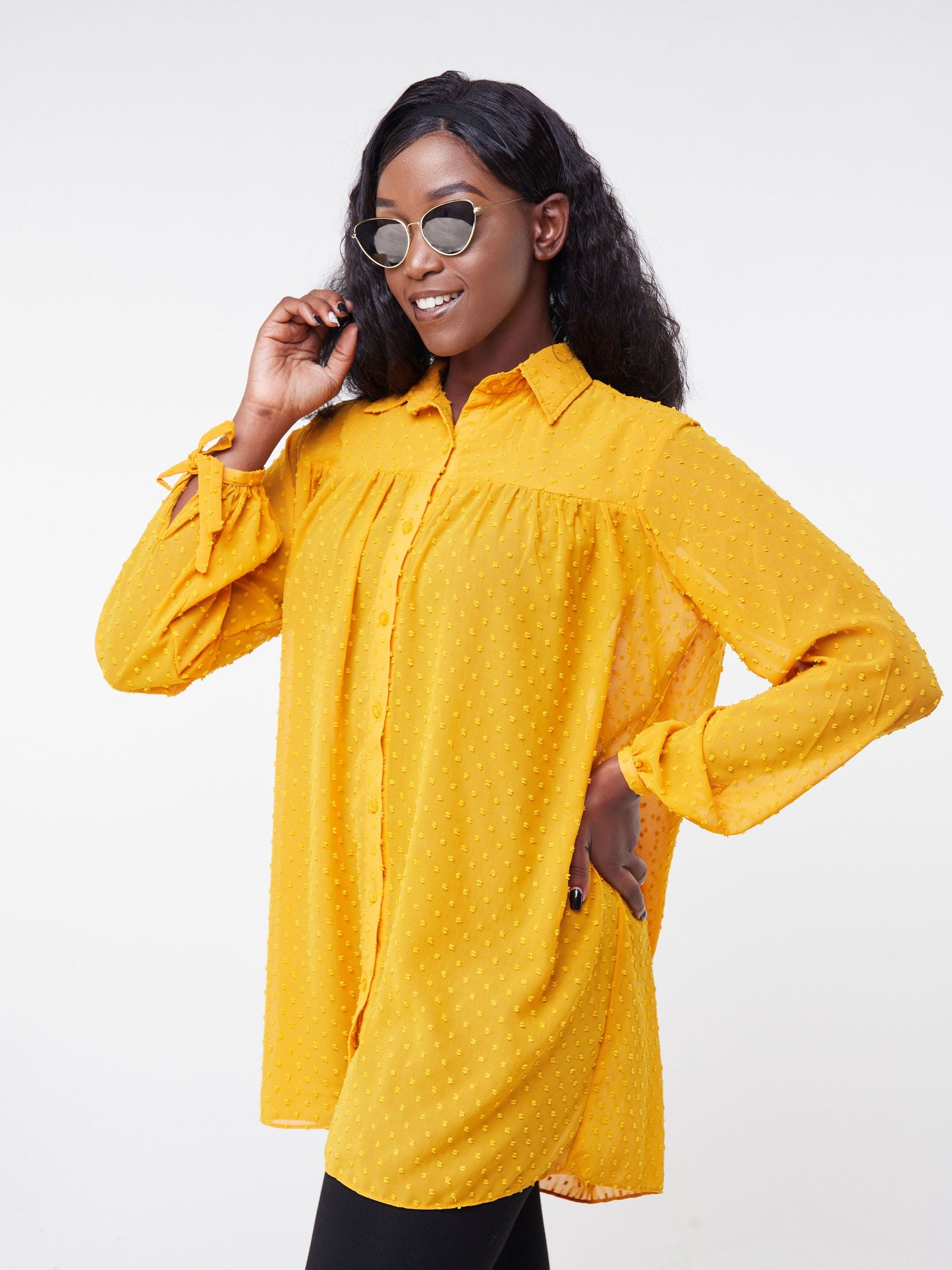 Vivo Malindi Long Sleeved Tunic Shirt - Mustard
