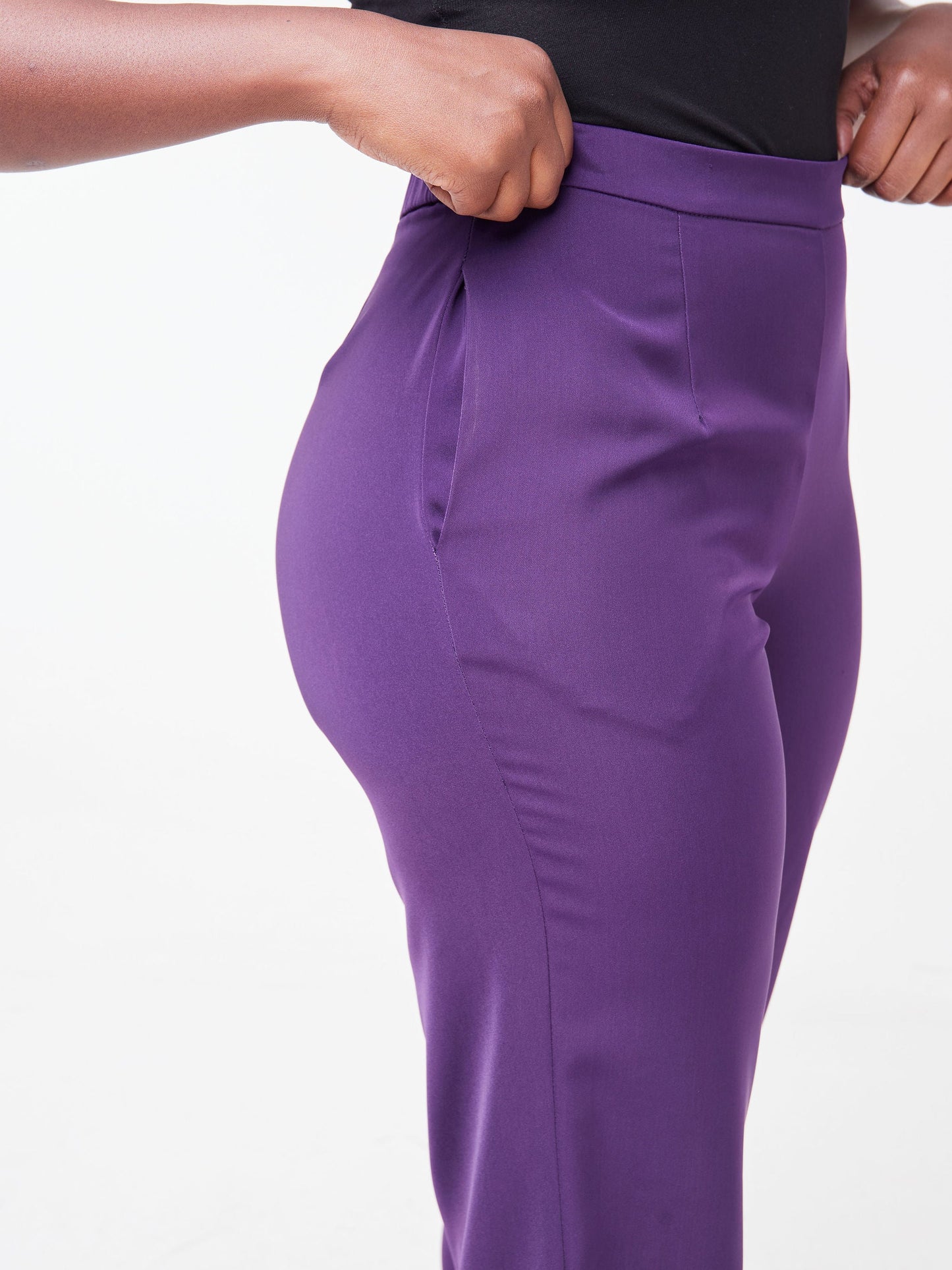 Vivo Fahari Straight Leg Pants - Dark Purple