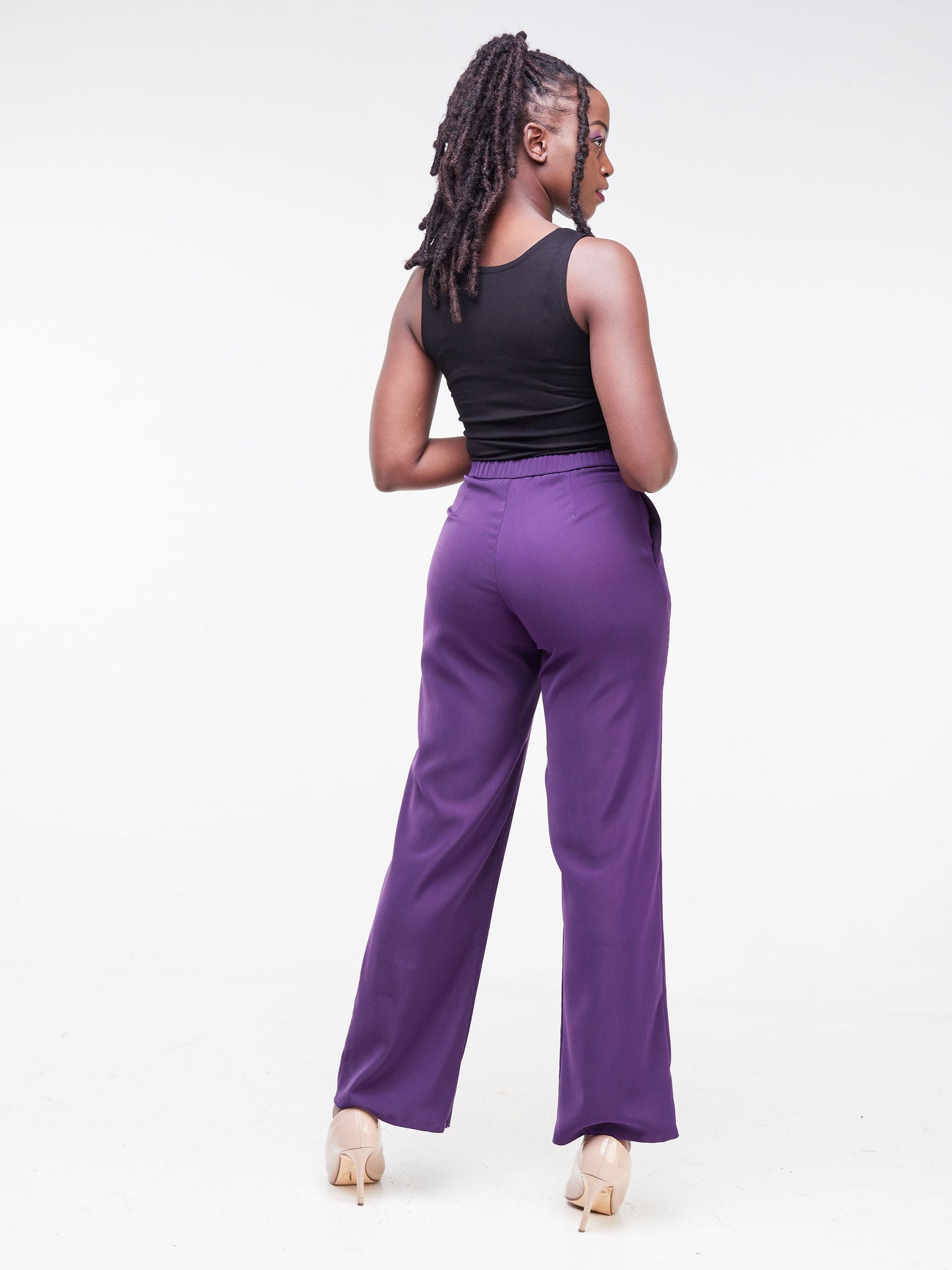 Vivo Fahari Straight Leg Pants - Dark Purple