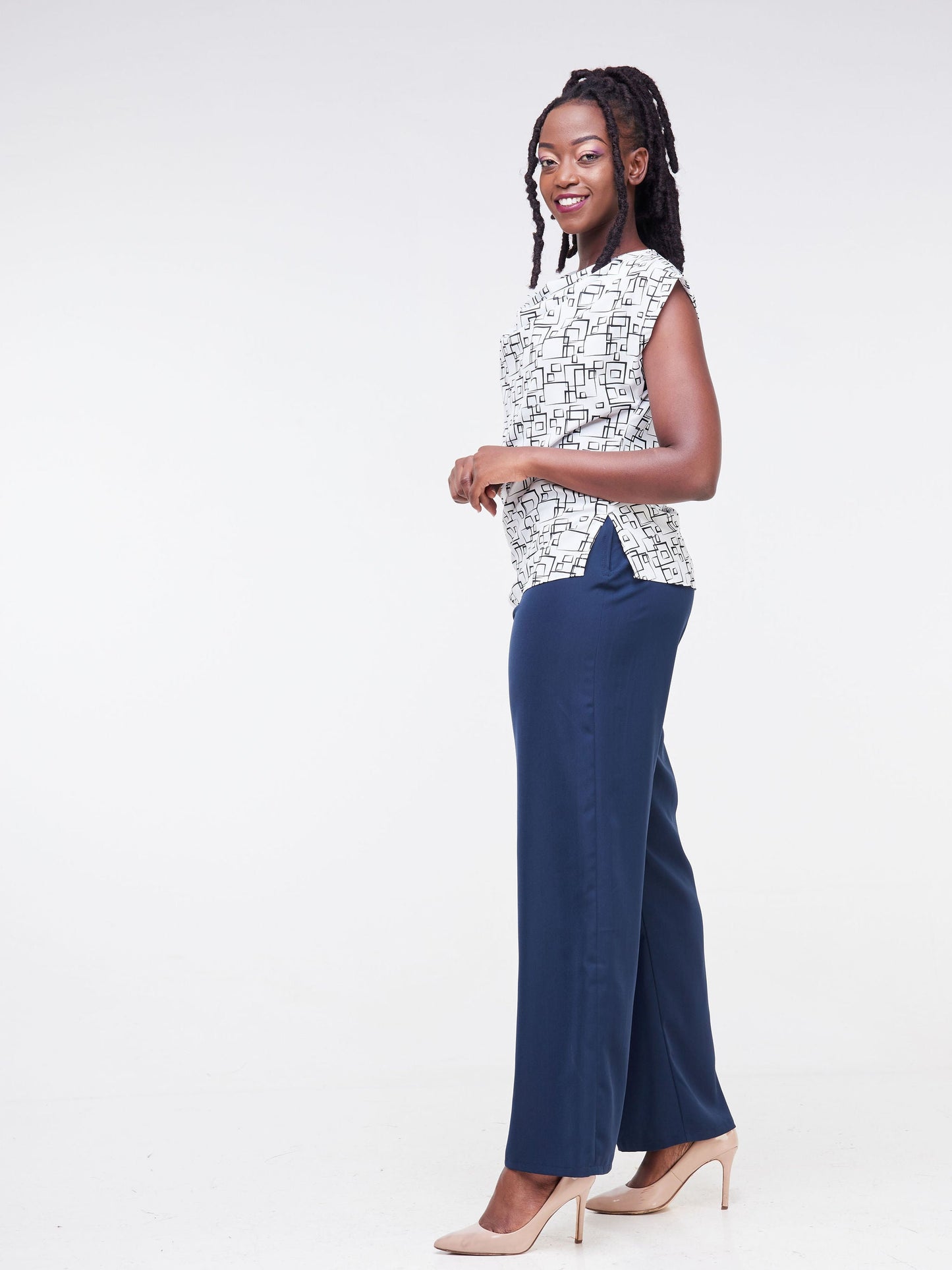 Vivo Fahari Straight Leg Pants - Navy Blue