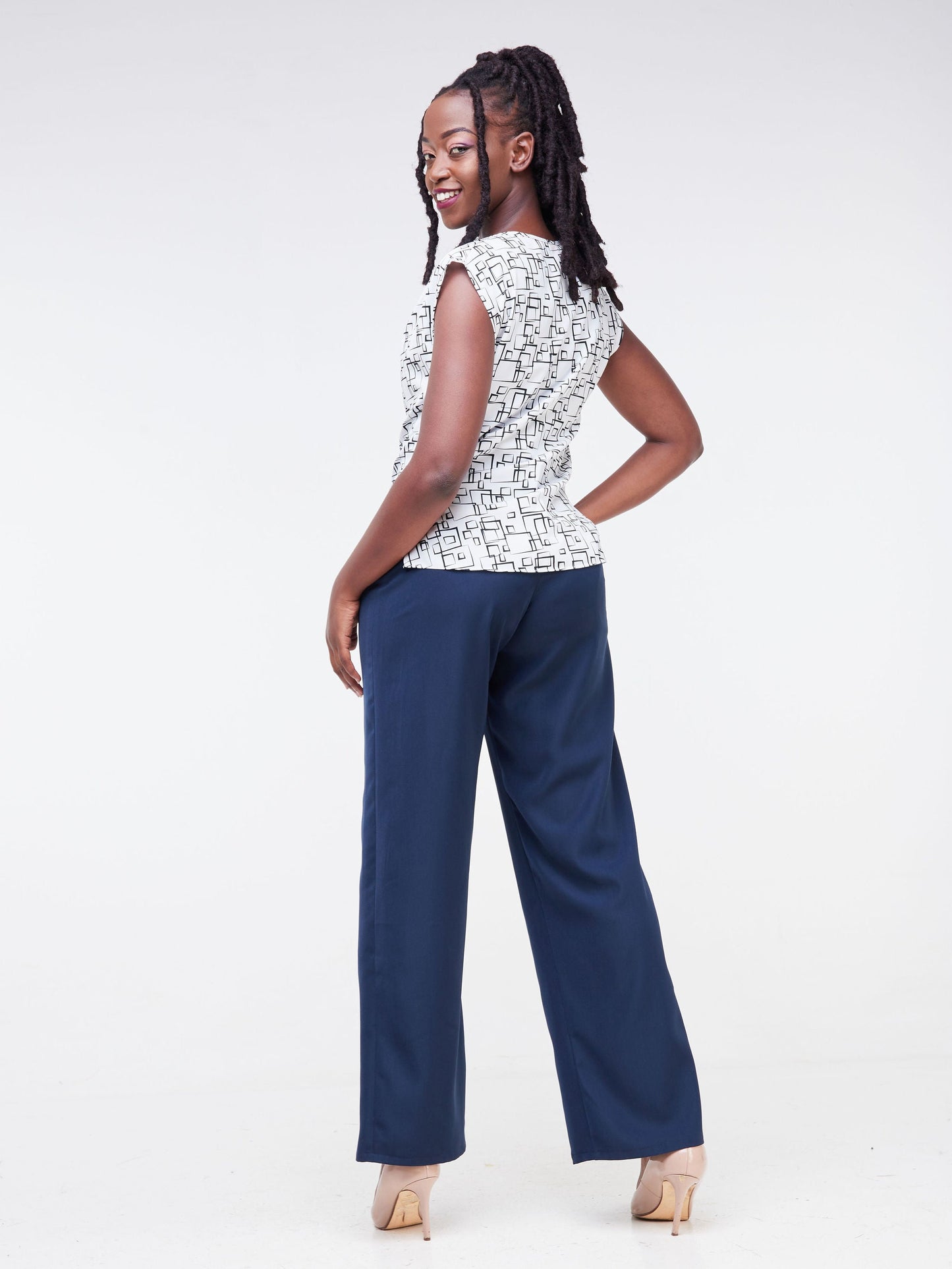 Vivo Fahari Straight Leg Pants - Navy Blue