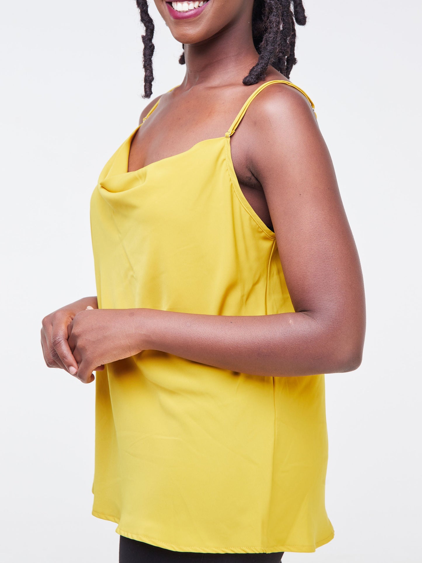 Vivo Fahari Strappy Cowl Top - Mustard