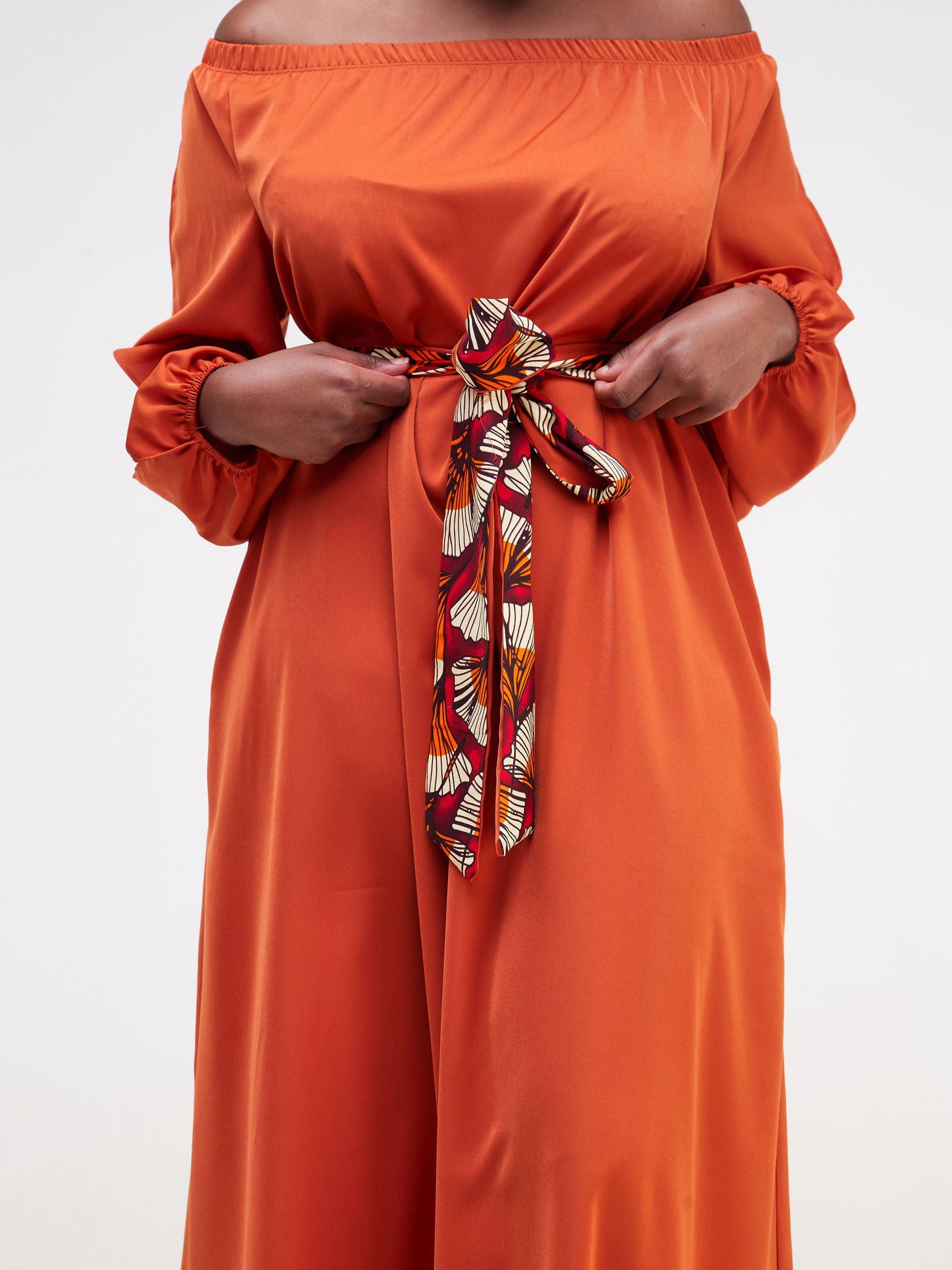 Vivo Yumi Off Shoulder Maxi Dress - Rust