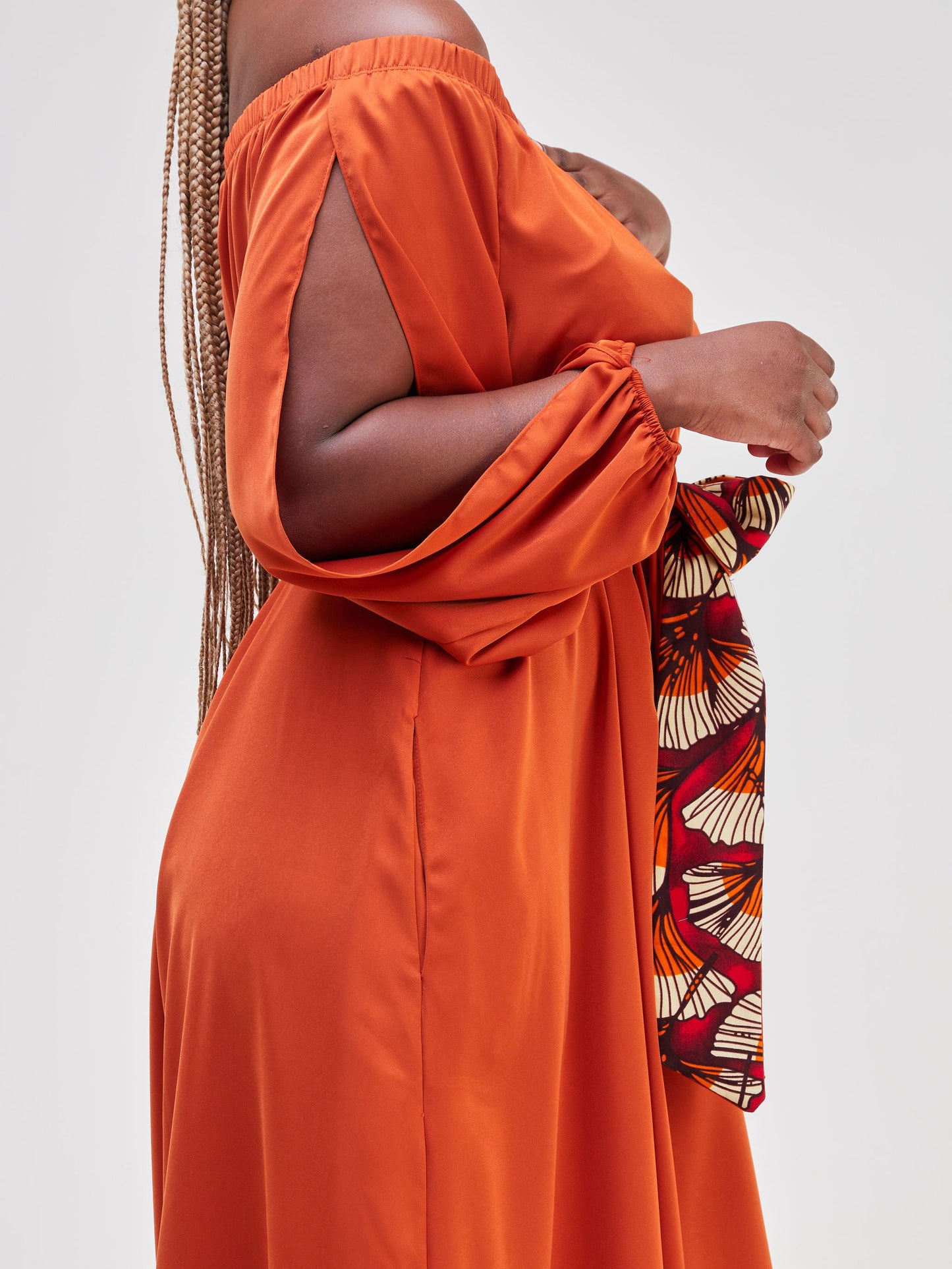 Vivo Yumi Off Shoulder Maxi Dress - Rust