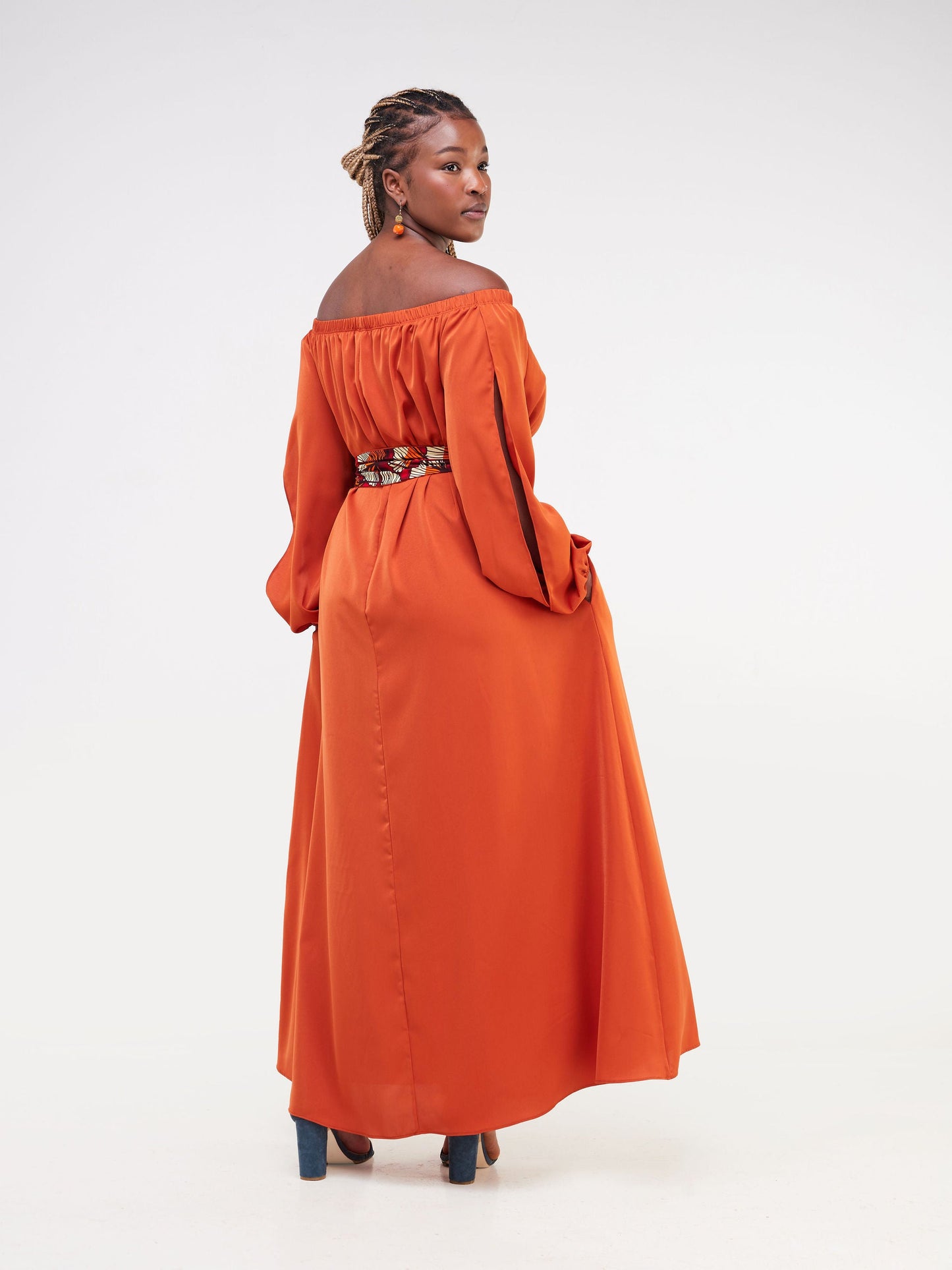 Vivo Yumi Off Shoulder Maxi Dress - Rust