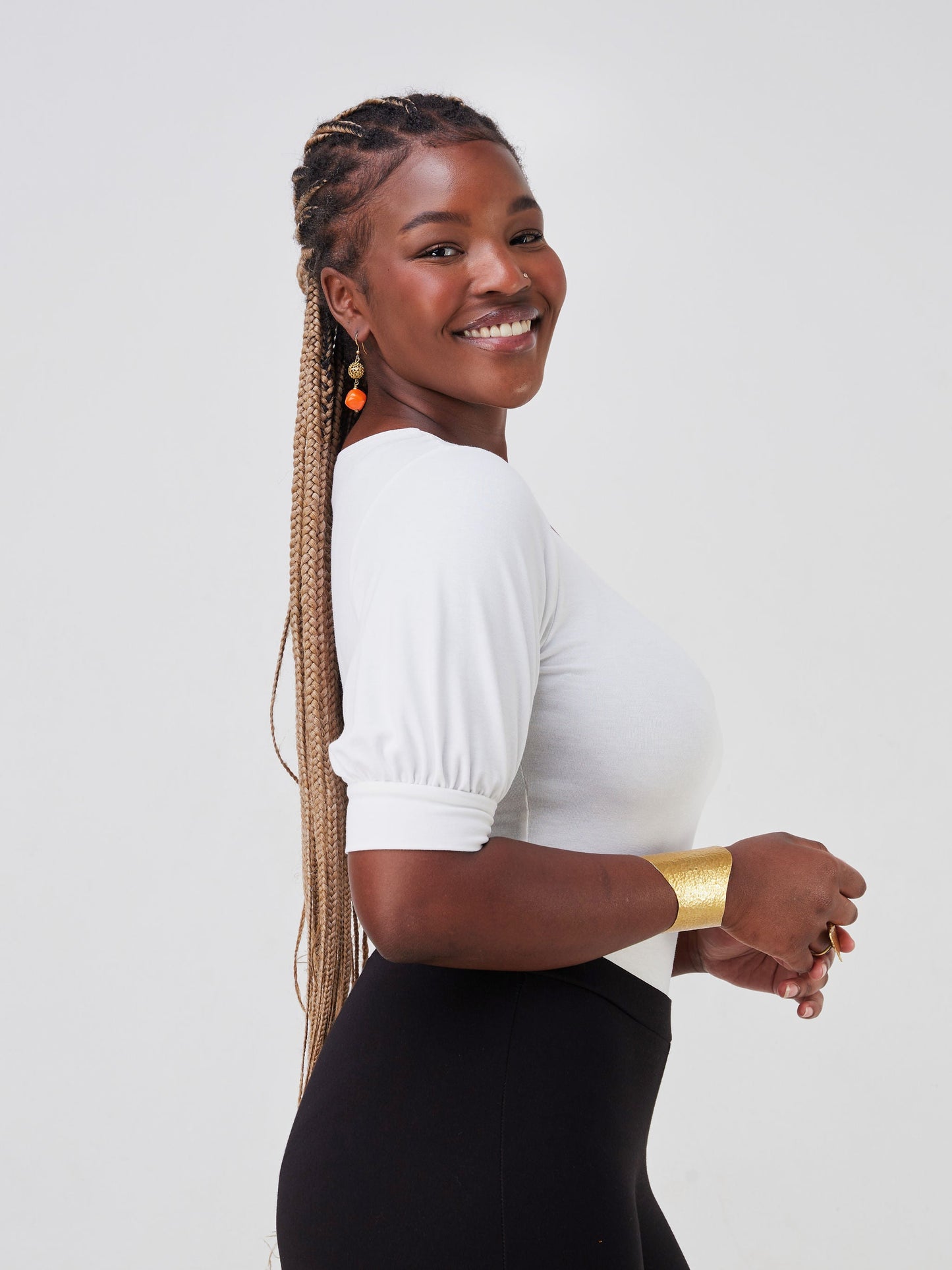 Vivo Tana Puff Sleeve Bodysuit - White