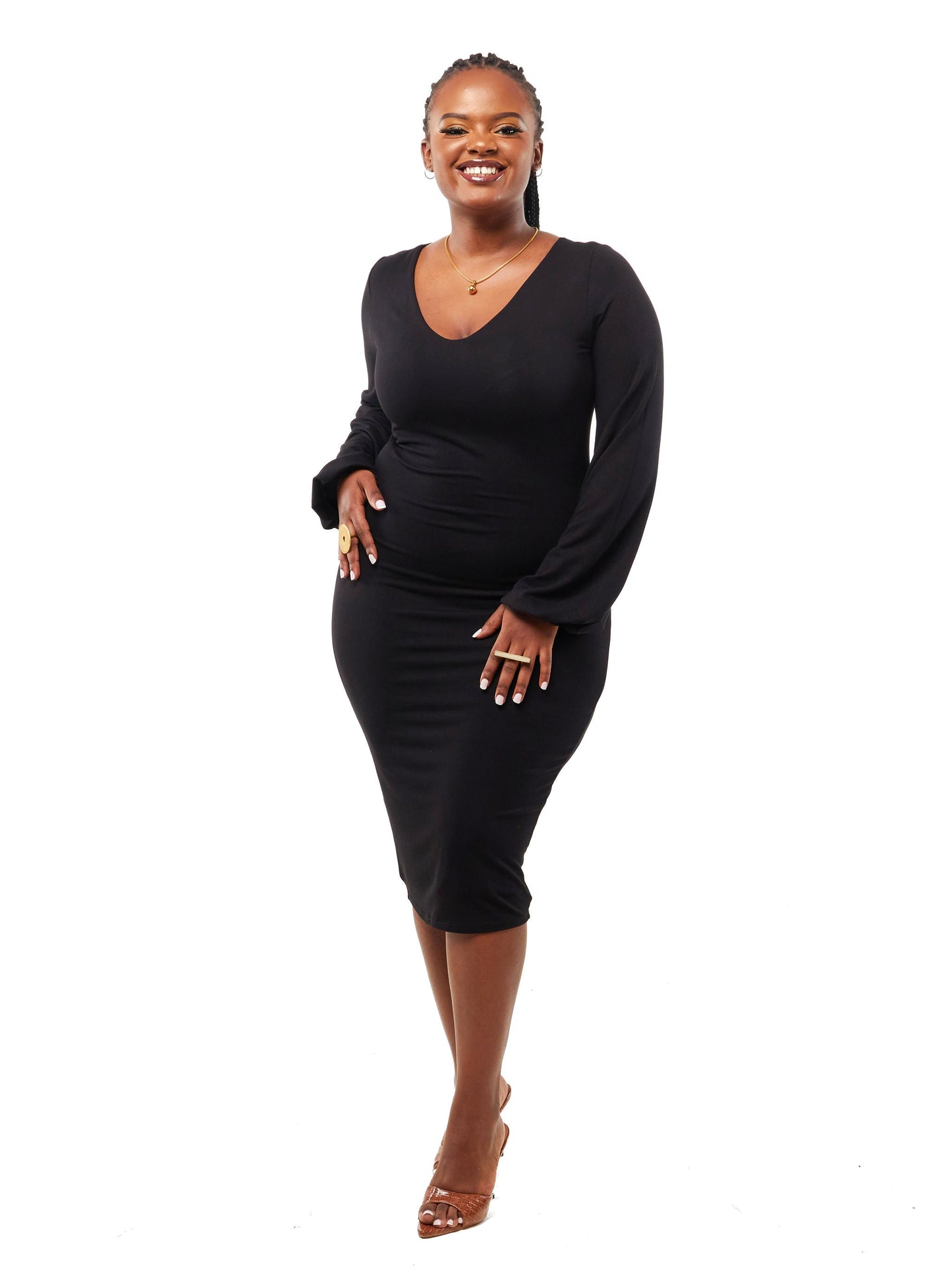 Vivo Nova Double Layered Bodycon Dress - Black