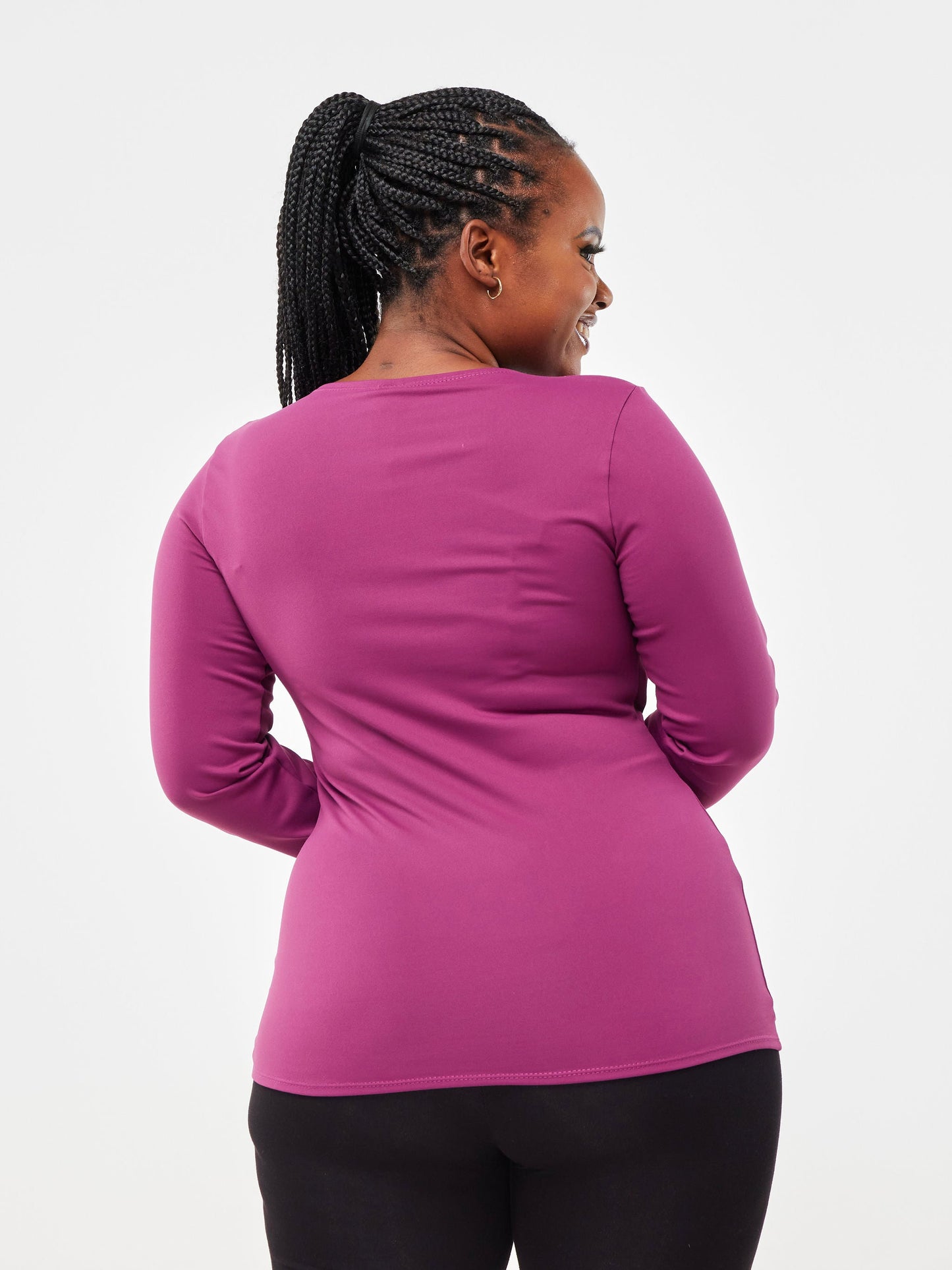 Vivo Fitness Fitted Long Sleeve Top - Purple
