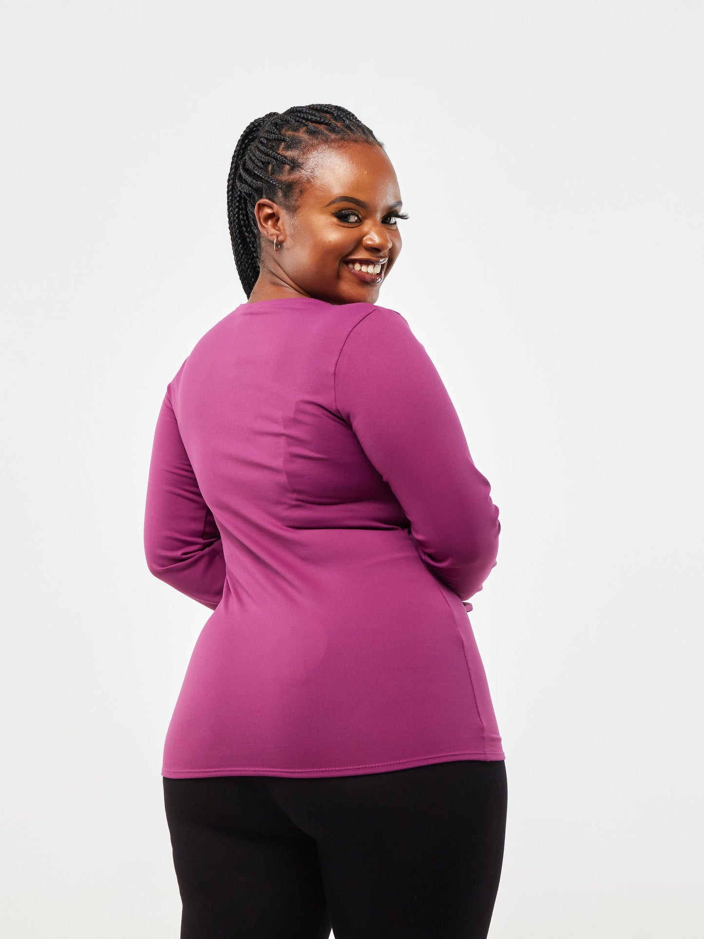 Vivo Fitness Fitted Long Sleeve Top - Purple
