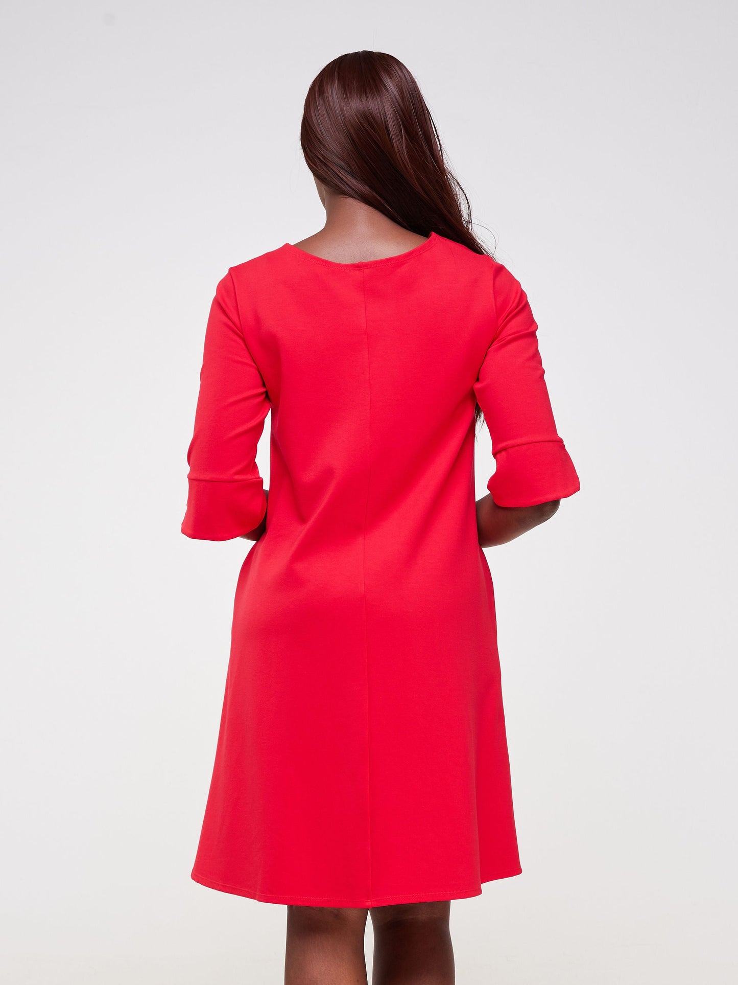 Vivo Zawadi Keyhole Dress - Red