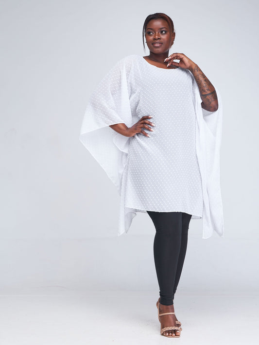 Vivo Basic Destiny Chiffon Top - White Textured