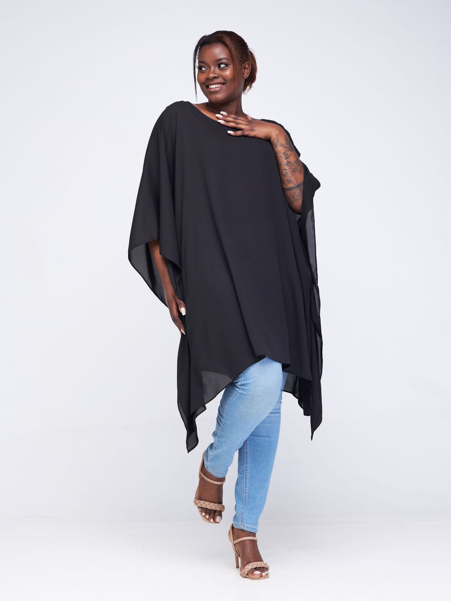Vivo Basic Destiny Chiffon Top - Black