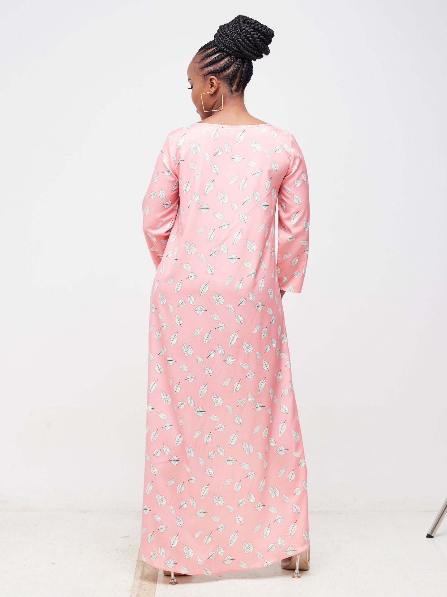 Vivo Tana 3/4 Tulip Sleeve Overlap Maxi Top - Pink Floral Print