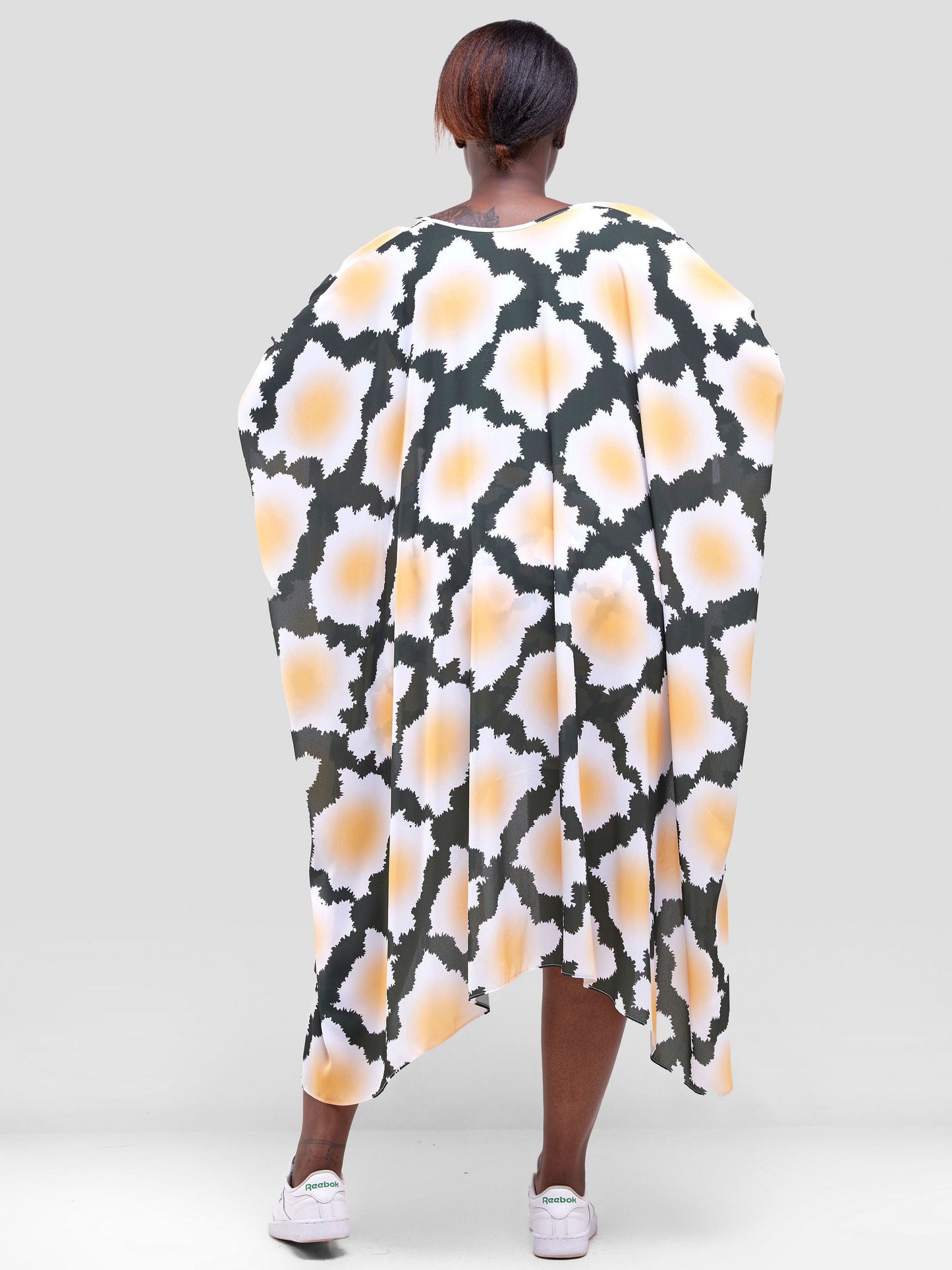 Vivo Soleil Side Drape Kimono - Mustard / Hunters Green Almasi Print