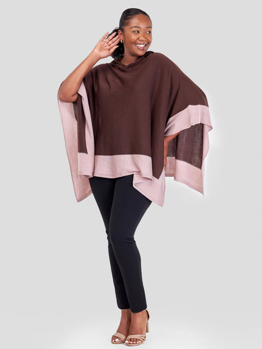 Vivo Basic Dada Poncho - Chocolate / Light Taupe