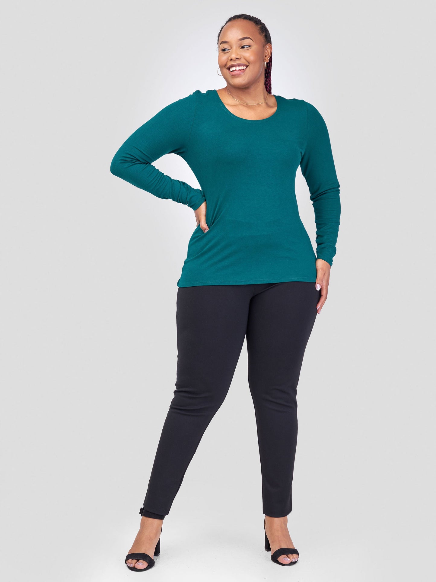 Vivo Basic Long Sleeved Top - Forest Green