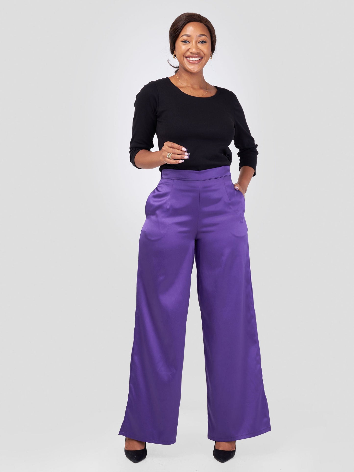 Vivo Raha Wide Leg Pants - Purple