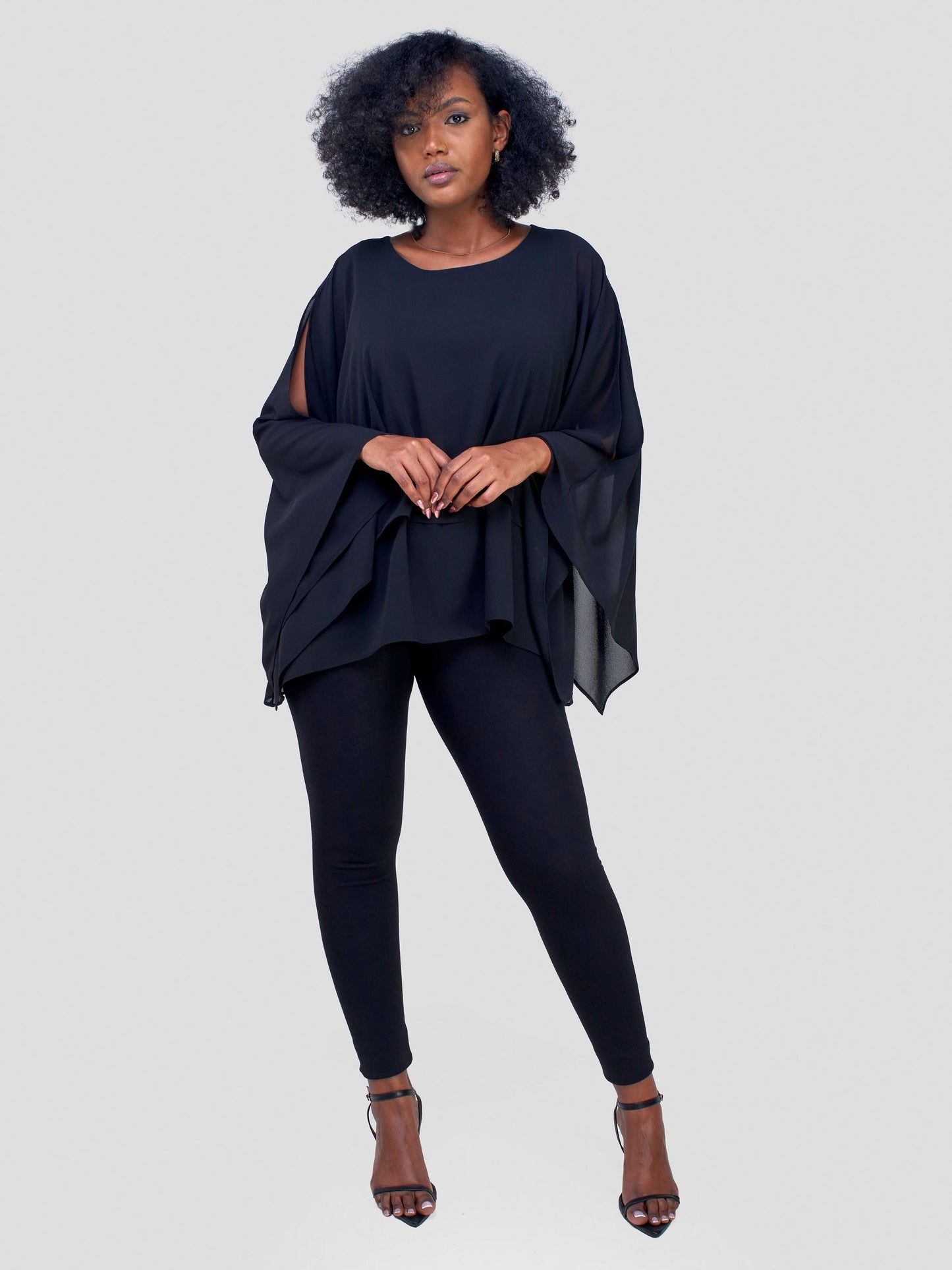 Vivo Hanabi Kaftan Top - Black