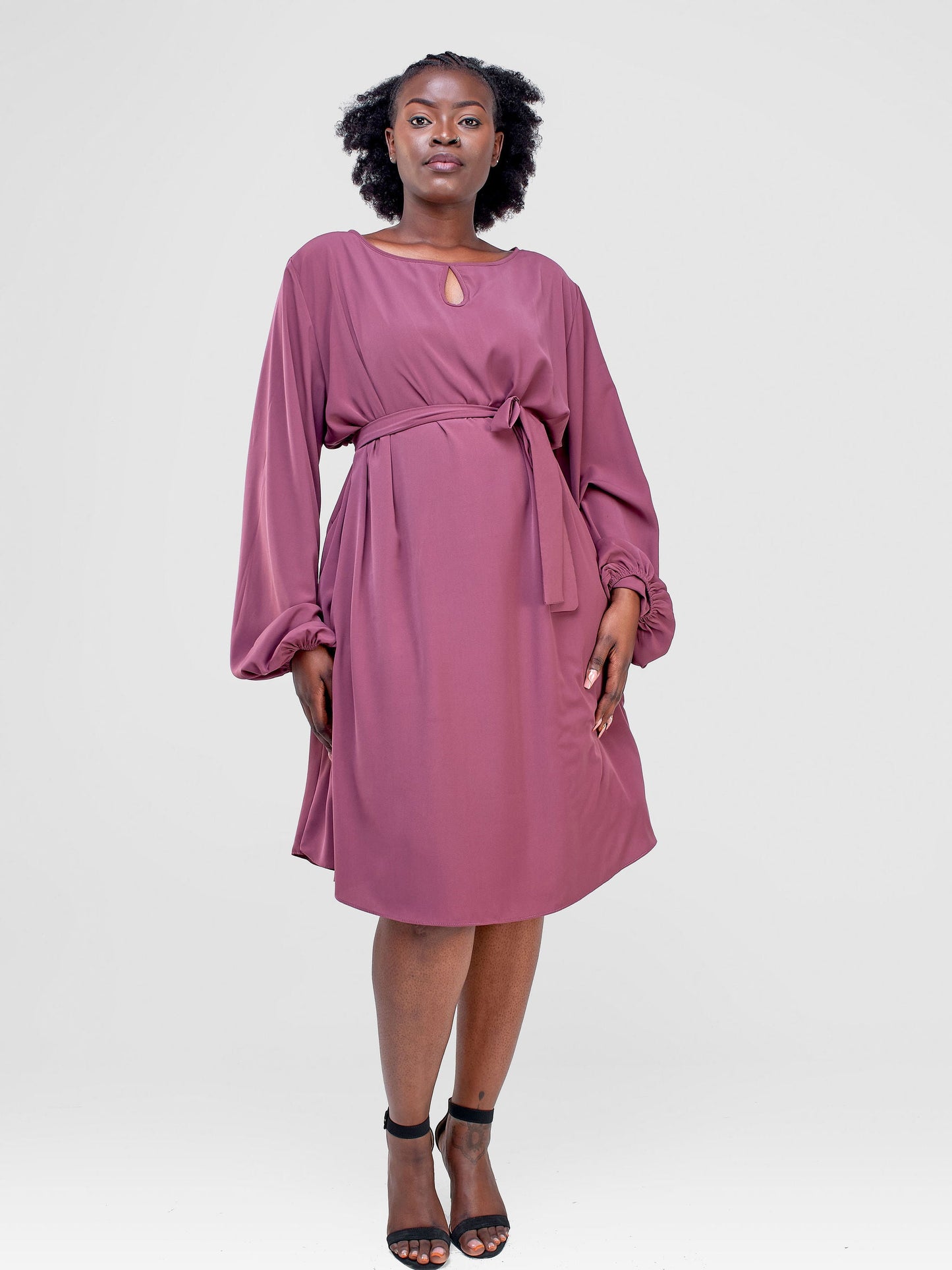 Vivo Sierra Bishop Sleeve Tent Dress - Rose