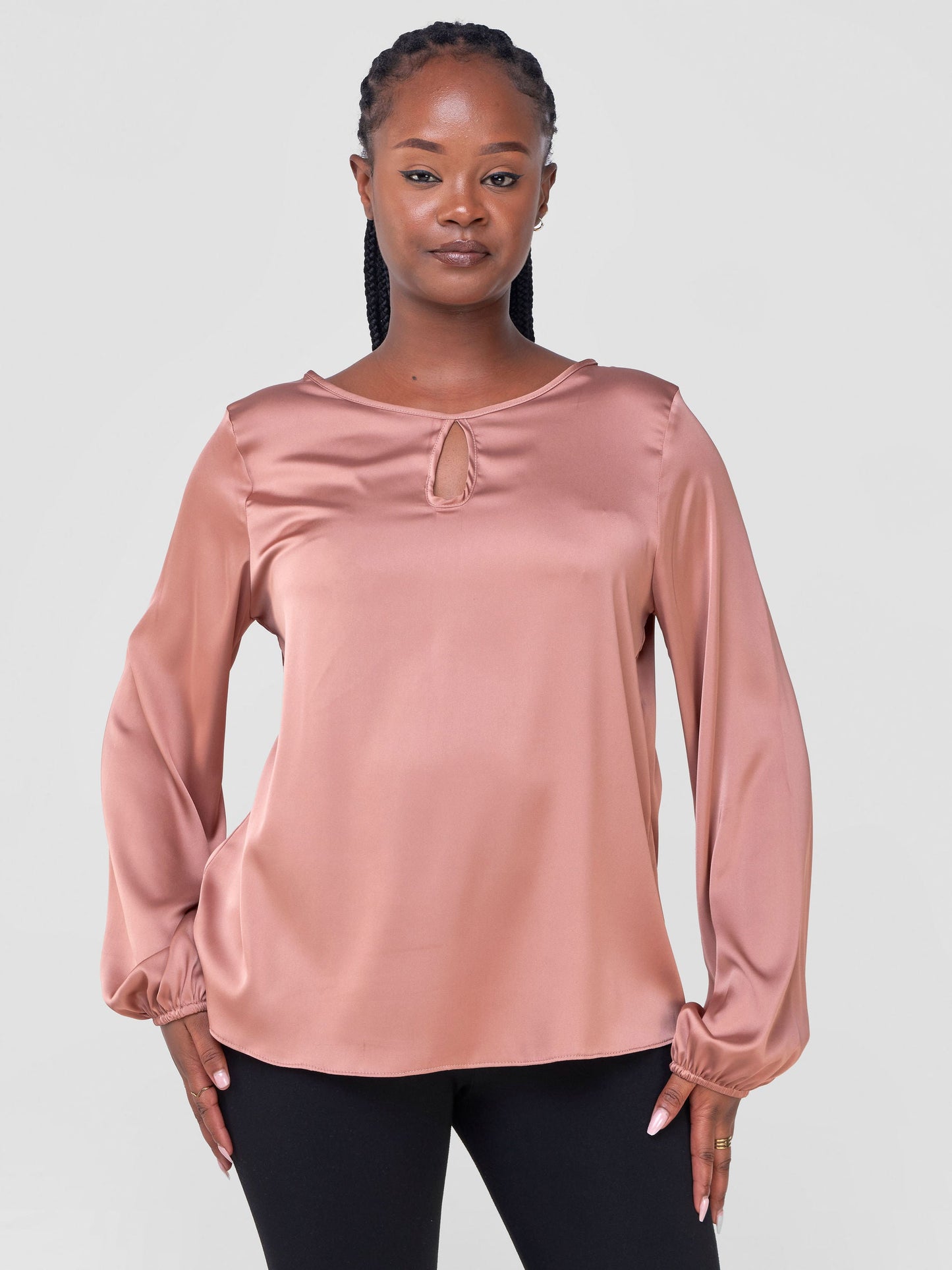 Vivo Sierra Bishop Satin Top - Brown