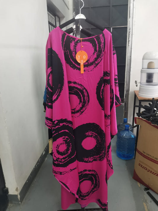 Vivo Lani Maxi Dress - Pink / Black Print