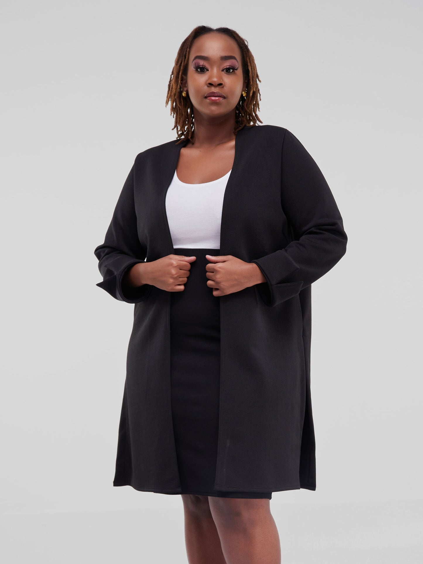 Vivo Hema Long Sleeve Overcoat - Black