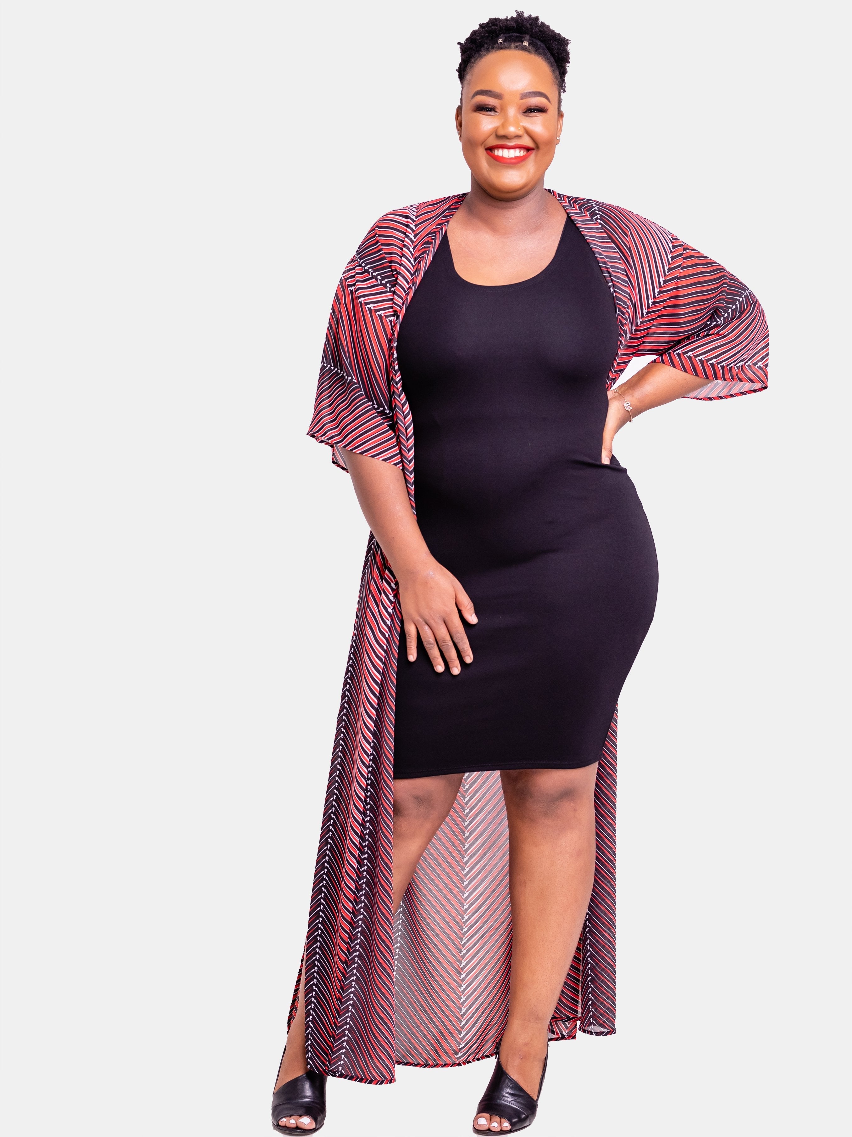 Vivo Nandi A-Line Kimono - Red Print - Shop Zetu