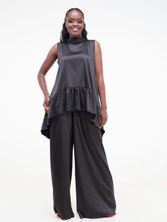 Vivo Fara Sleeveless Halter Neck Top - Black