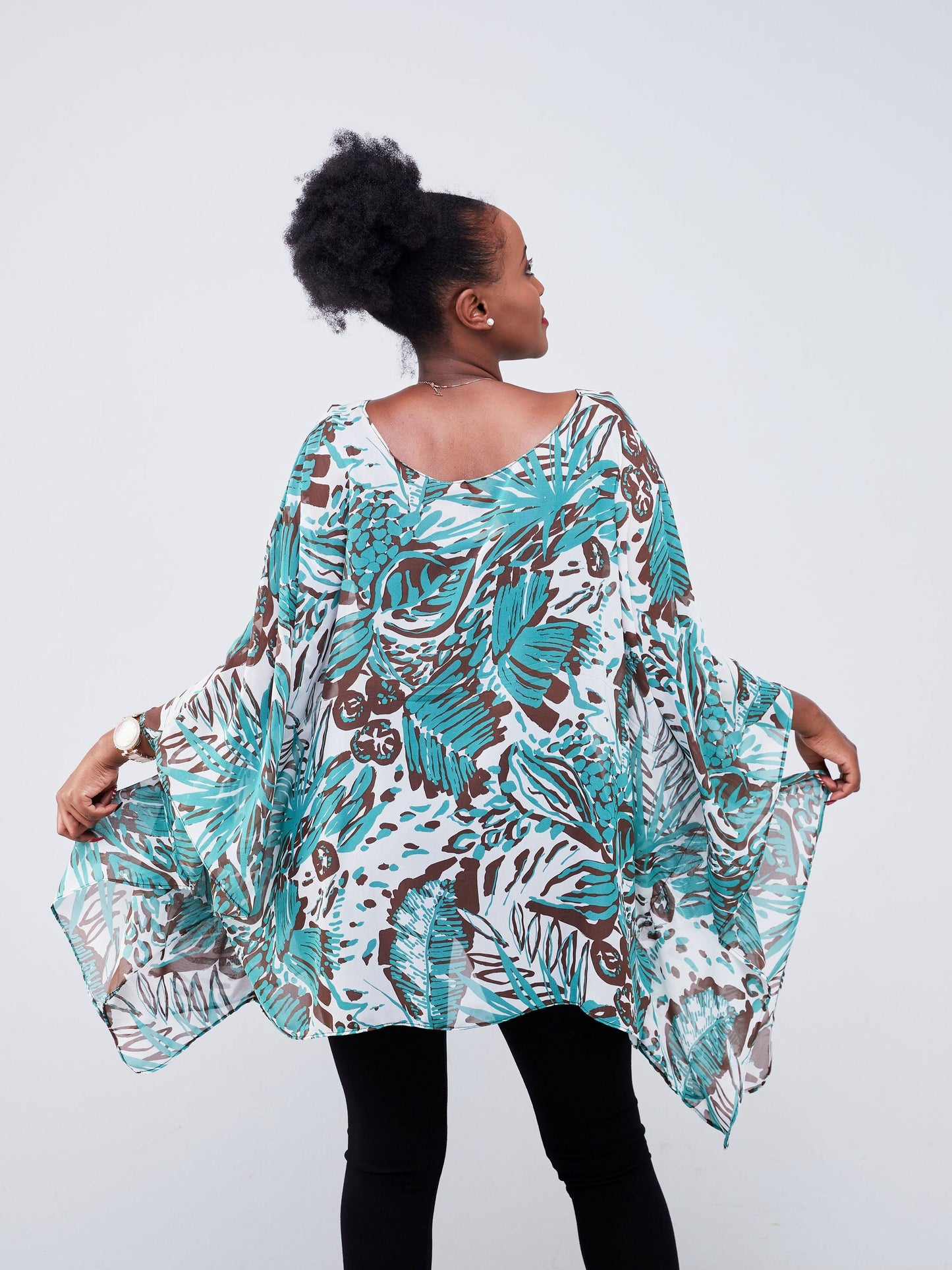 Vivo Ayana Wide Top - Green / Brown Abstract Print
