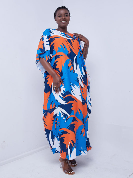 Vivo Sierra Maxi Kaftan - Blue / Orange Print