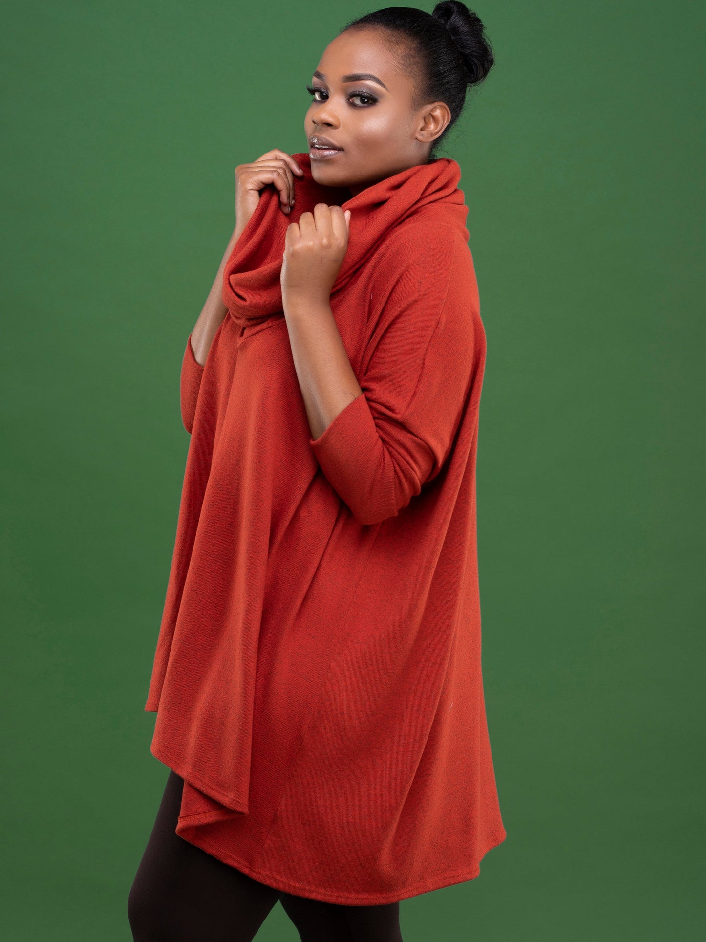 Vivo Basic Cowl Hoodie - Rust