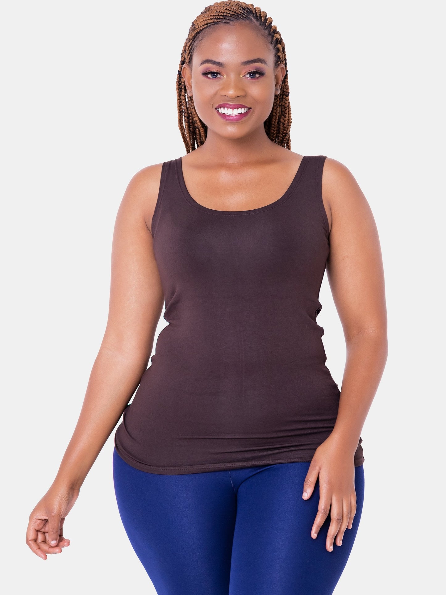 Vivo Basic Tank Top - Chocolate Brown - Shop Zetu